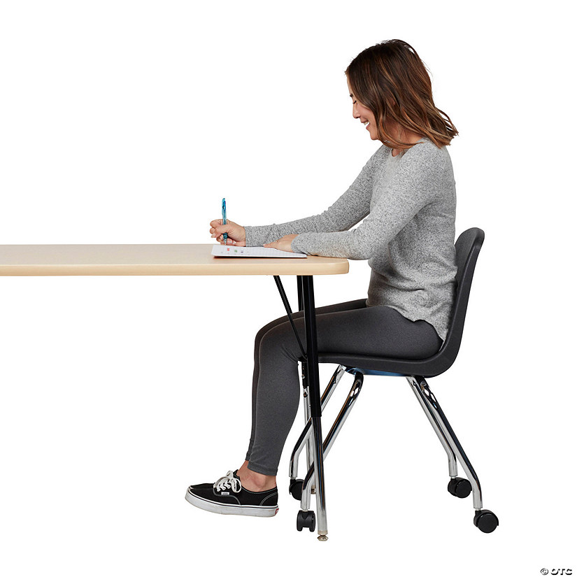 18" Mobile Chair with Casters, 2-Pack - Black Image