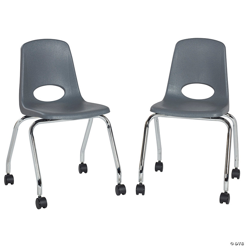 18" Mobile Chair with Casters, 2-Pack - Gray Image