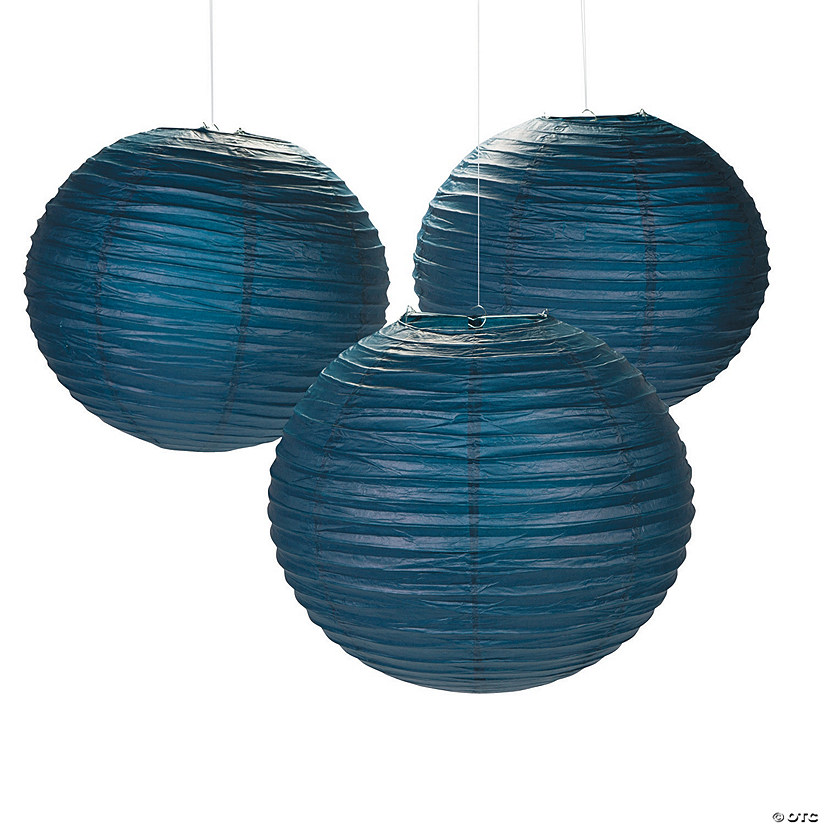 18" Navy Blue Hanging Paper Lanterns Oriental Trading
