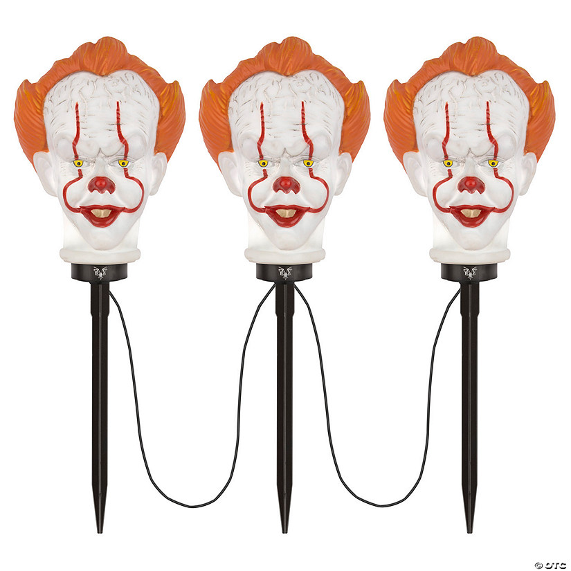 18" Pennywise the Clown Halloween Pathway Yard Stakes with Sound - 3 Pc. Image