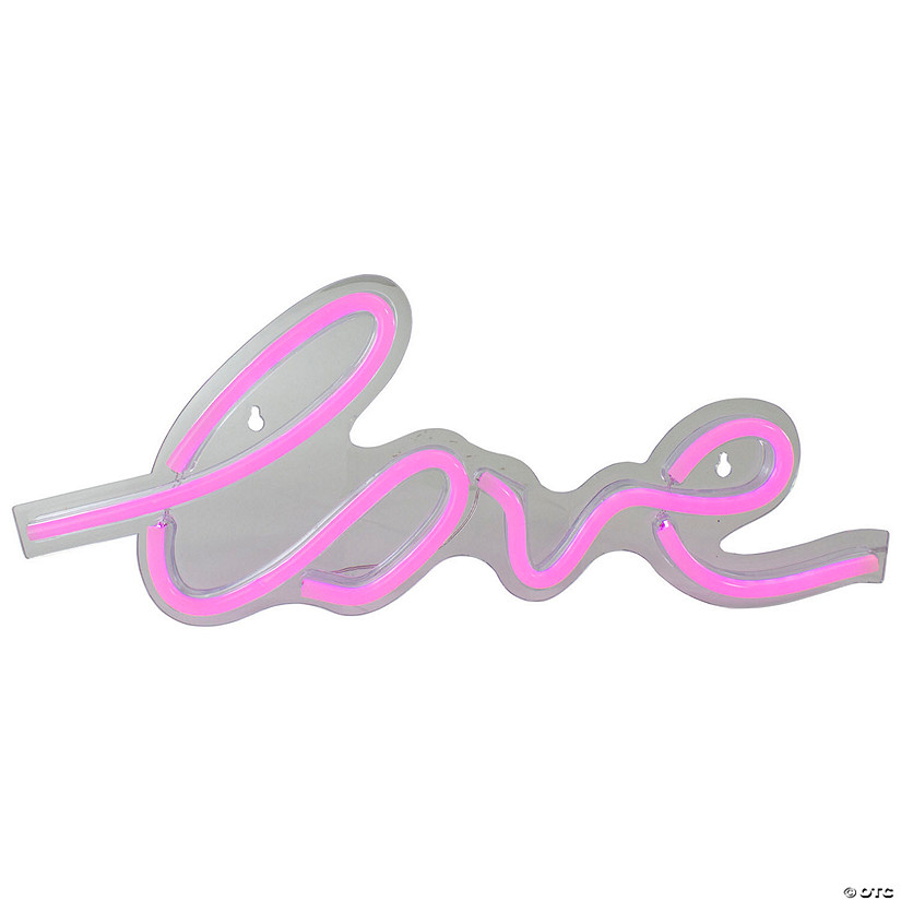 18" Pink LED 'Love' Neon Valentine's Day Wall Sign Image