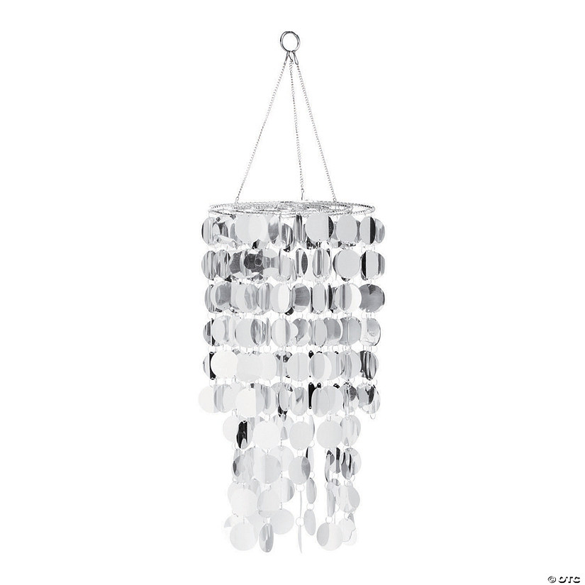18" Silver Reflective Hanging Chandelier Image