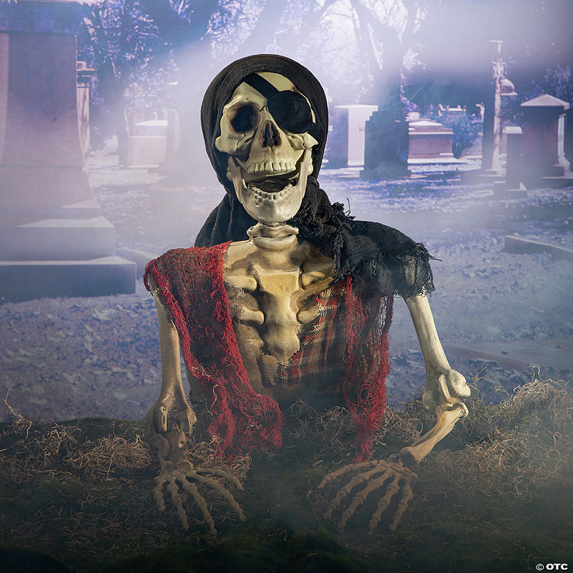 18" Skeleton Pirate Groundbreaker Plastic Halloween Decoration Image