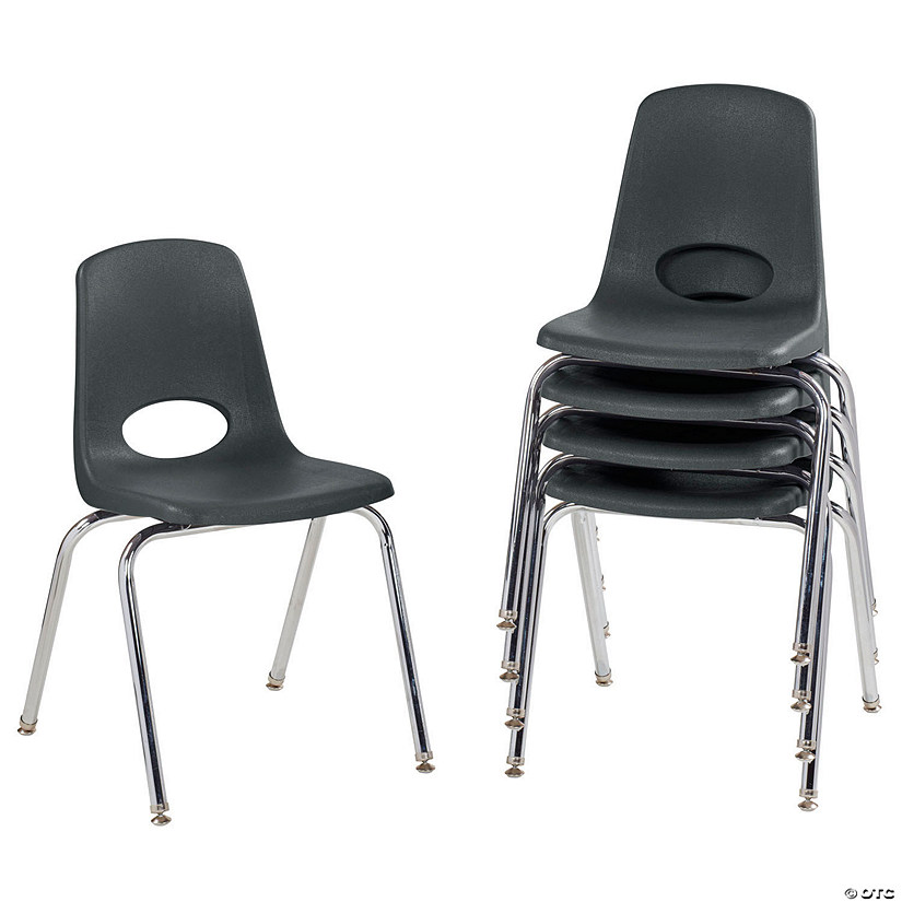 18" Stack Chair with Swivel Glides, 5-Pack - Black Image