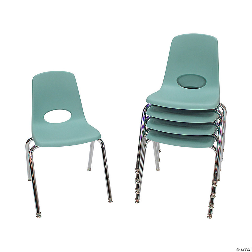 18" Stack Chair with Swivel Glides- Teal Image