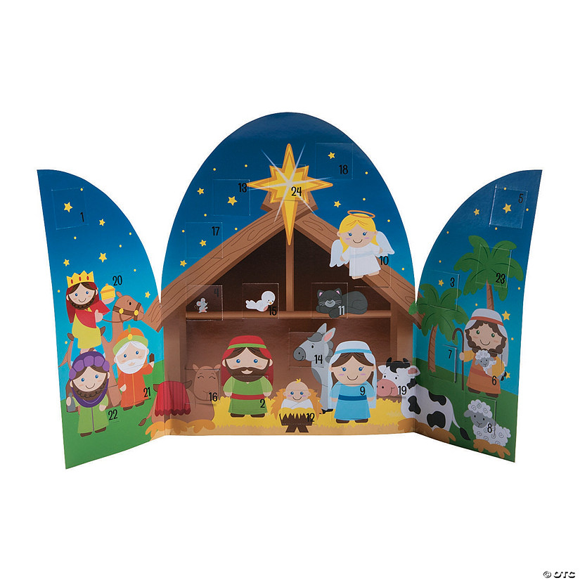 18" x 11 3/4" Nativity Advent Cardstock Flip-Open Calendars - 12 Pc. Image