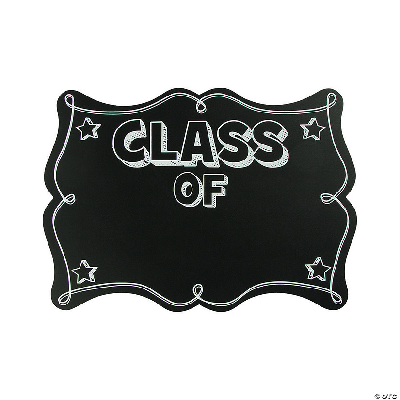 18" x 12 3/4" Graduation Class Year Black Wood Chalkboard Sign Image