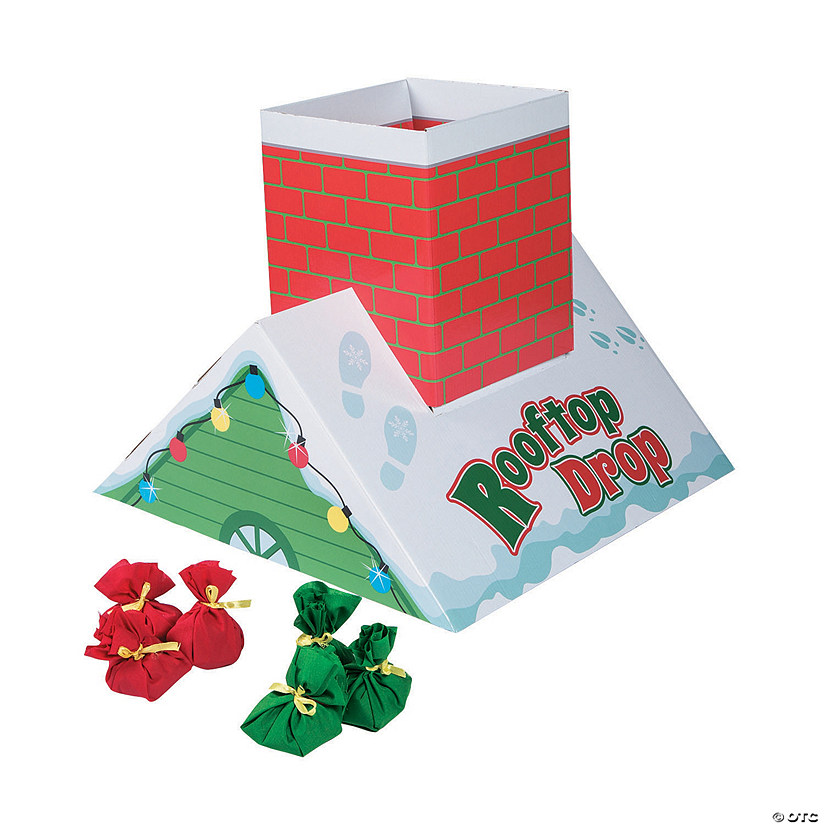 18" x 17" Holiday Rooftop Drop Chimney Christmas Bean Bag Toss Game Image