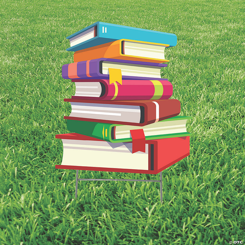 18" x 19" School Book Stack Yard Sign Image