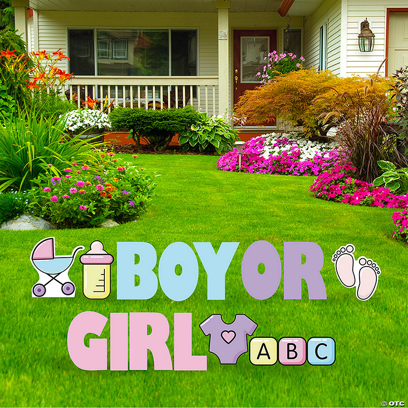 18" x 20" Gender Reveal Yard Sign Kit - 14 Pc. Image