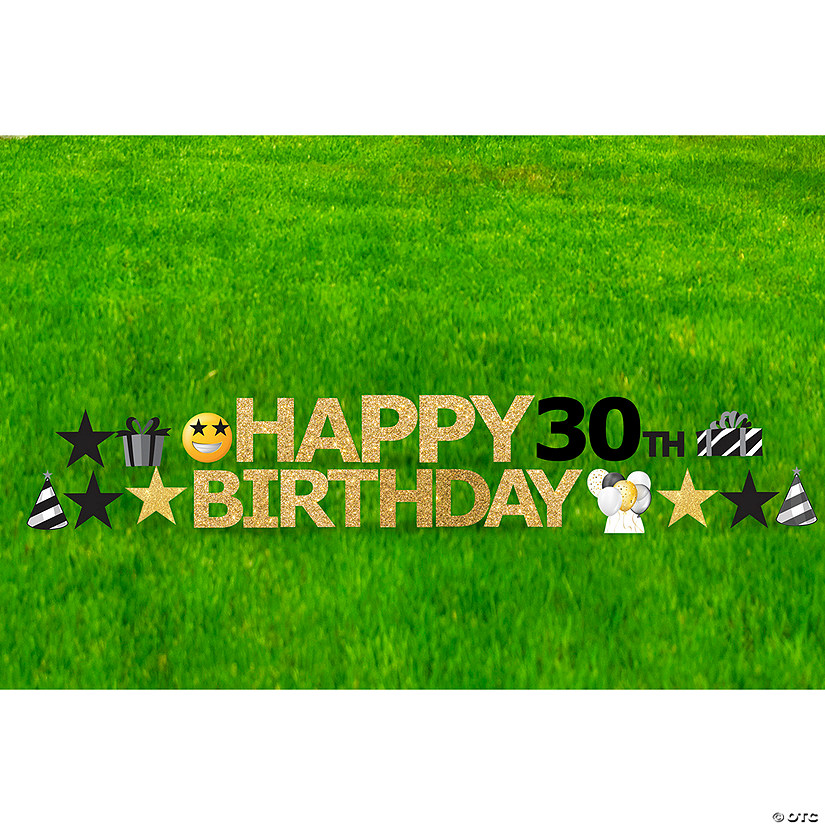 18" x 20" Happy 30th Birthday Yard Sign Kit - 27 Pc. Image