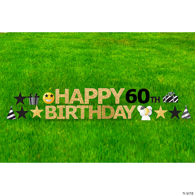 18" x 20" Happy 60th Birthday Yard Sign Kit - 27 Pc. Image