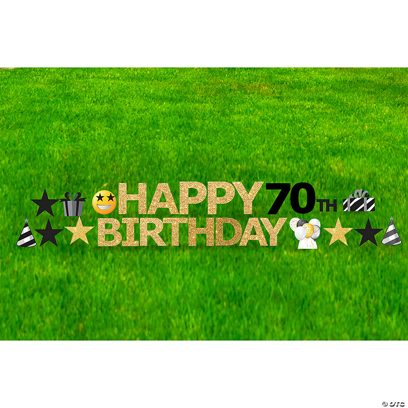 18" x 20" Happy 70th Birthday Yard Sign Kit - 27 Pc. Image