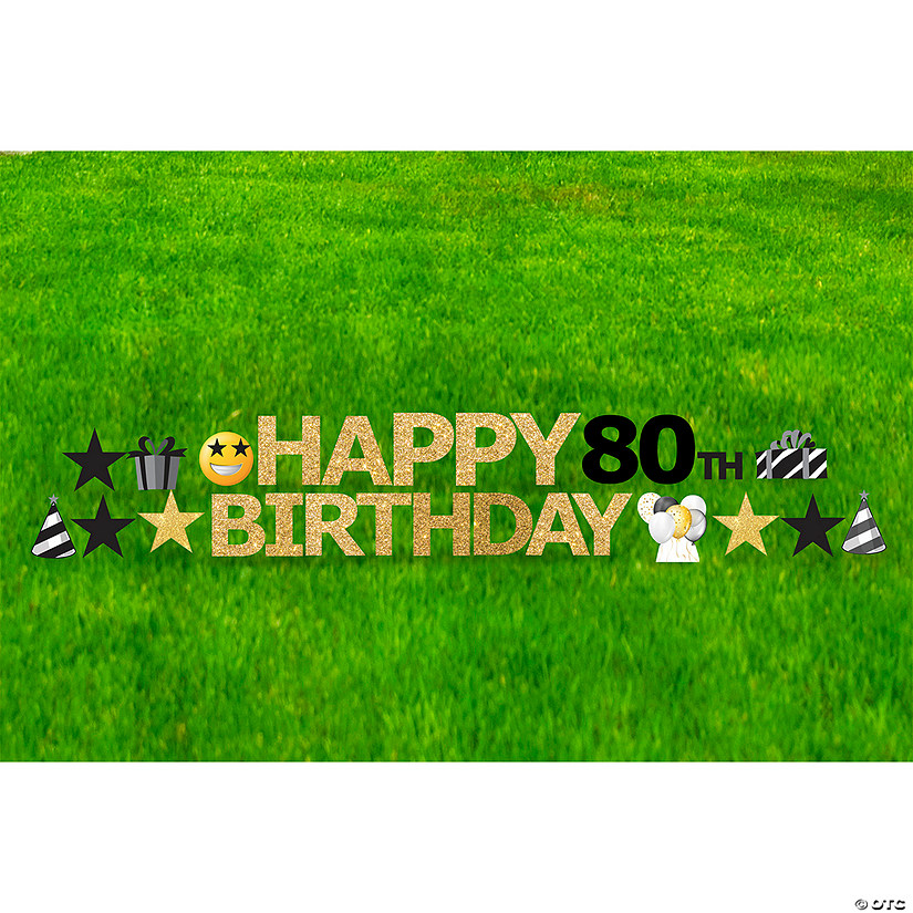 18" x 20 Happy 80th Birthday Yard Sign Kit - 27 Pc. Image
