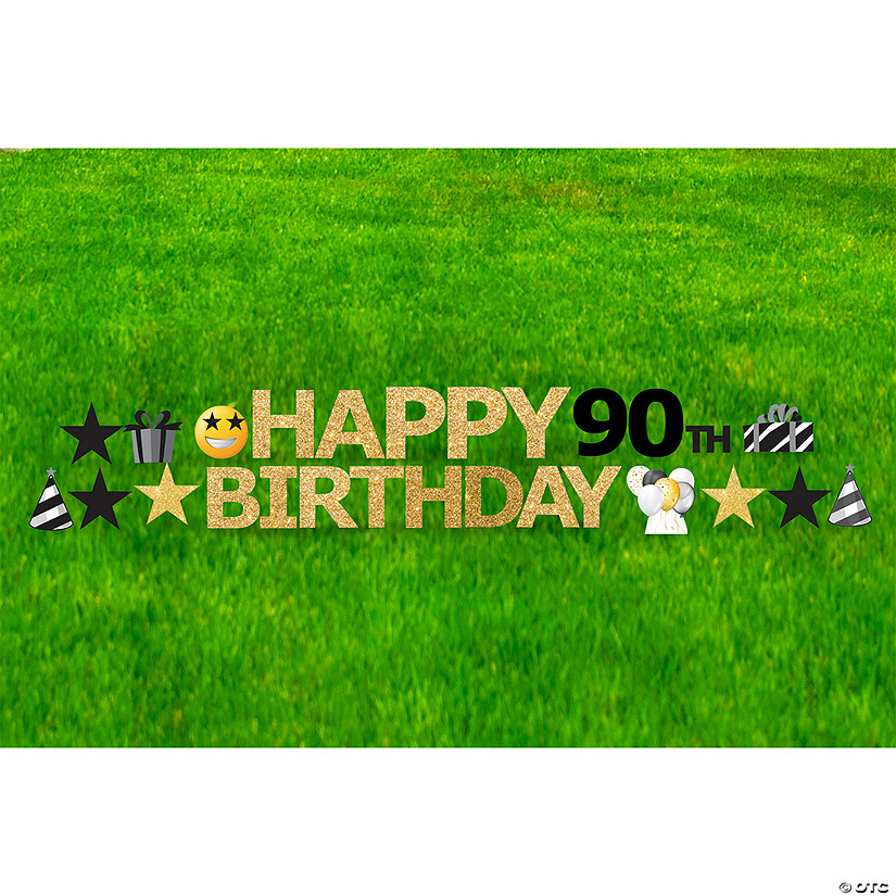 18" x 20" Happy 90th Birthday Yard Sign Kit - 27 Pc. Image