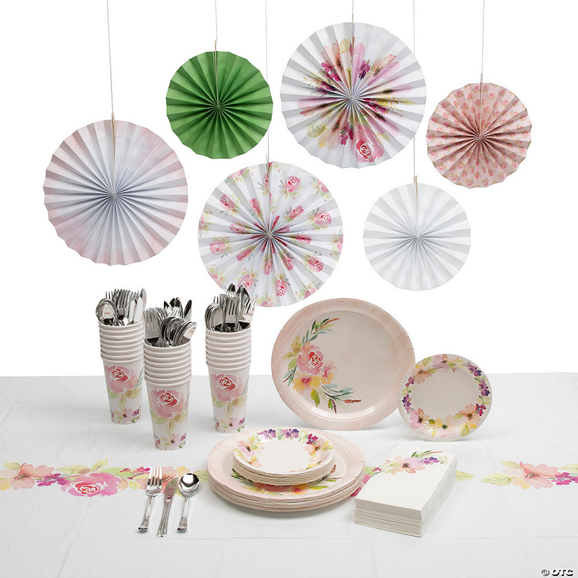183 Pc. Deluxe Garden Party Tableware for 24 Guests Image