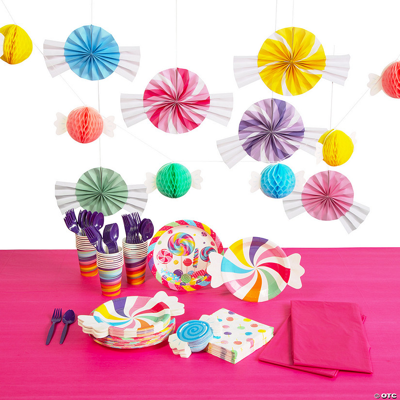 186 Pc. Candy World Party Tableware Kit for 24 Guests Image