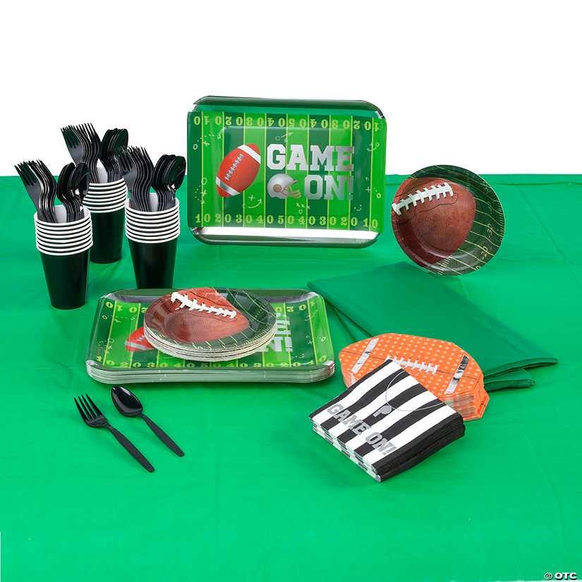 187 Pc. Football Party Tableware Kit for 24 Guests Image