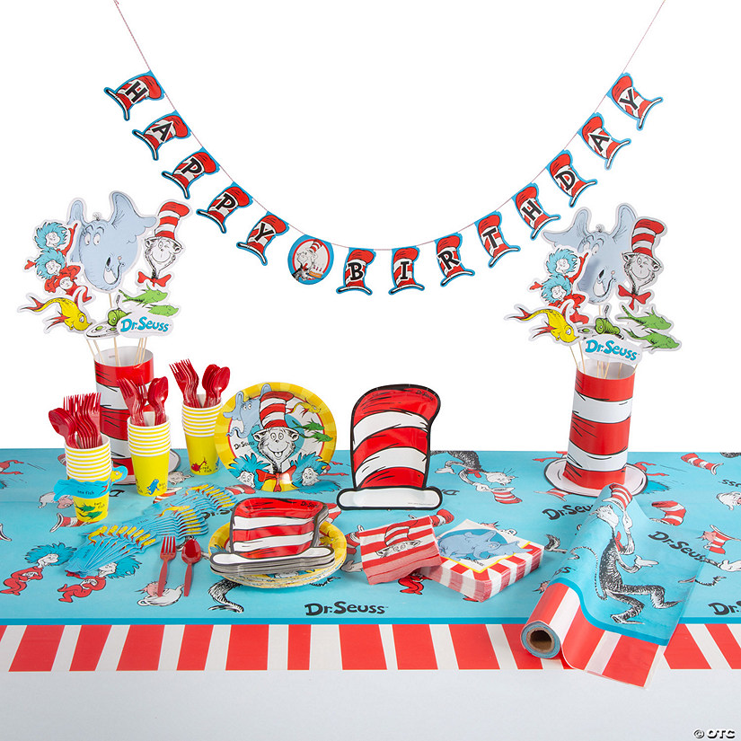 188 Pc. Dr. Seuss&#8482; Birthday Tableware Set for 24 Guests Image