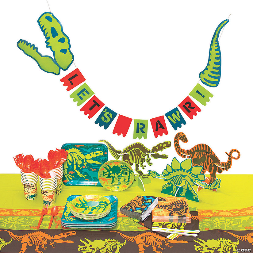 189 Pc. Dino Dig Tableware Kit for 24 Guests Image