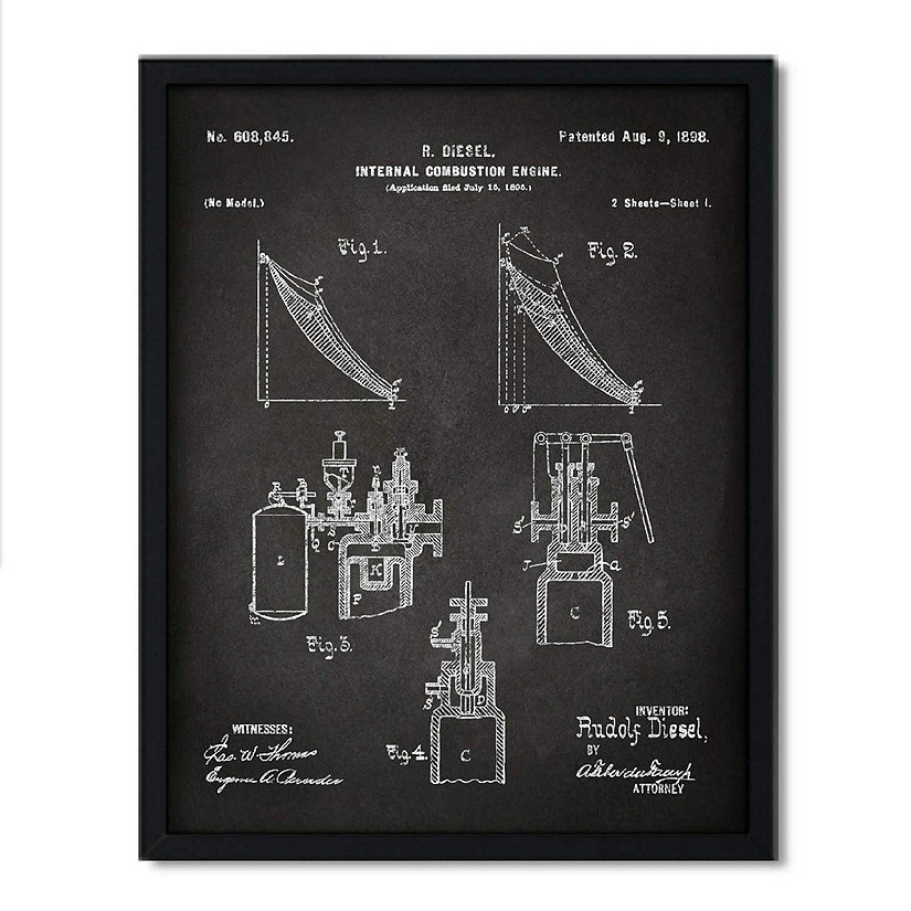 1898 Diesel Engine Patent 8.5x11in Image