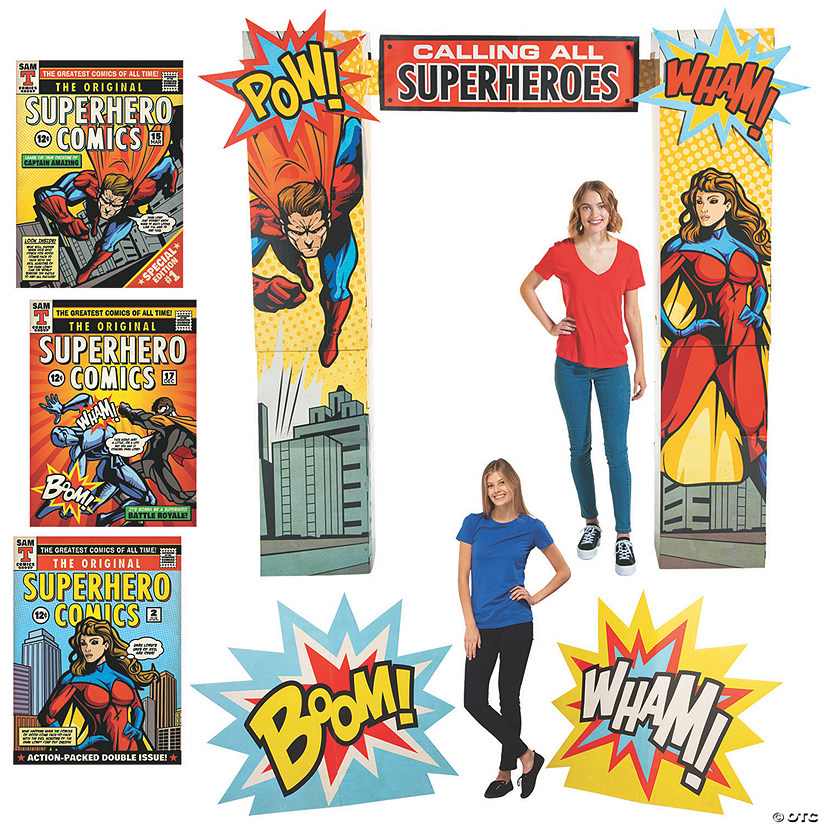 19" - 94" Superhero Comics Party Decorating Kit - 8 Pc. Image