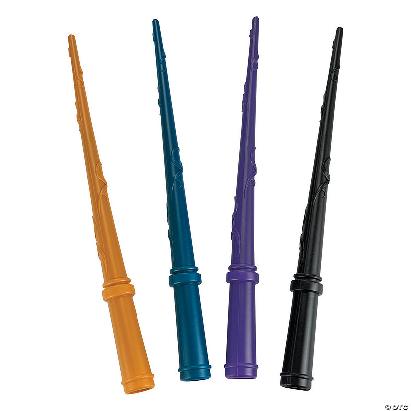 19" Assorted Colors Reusable Plastic Wizard Wands - 12 Pc. Image