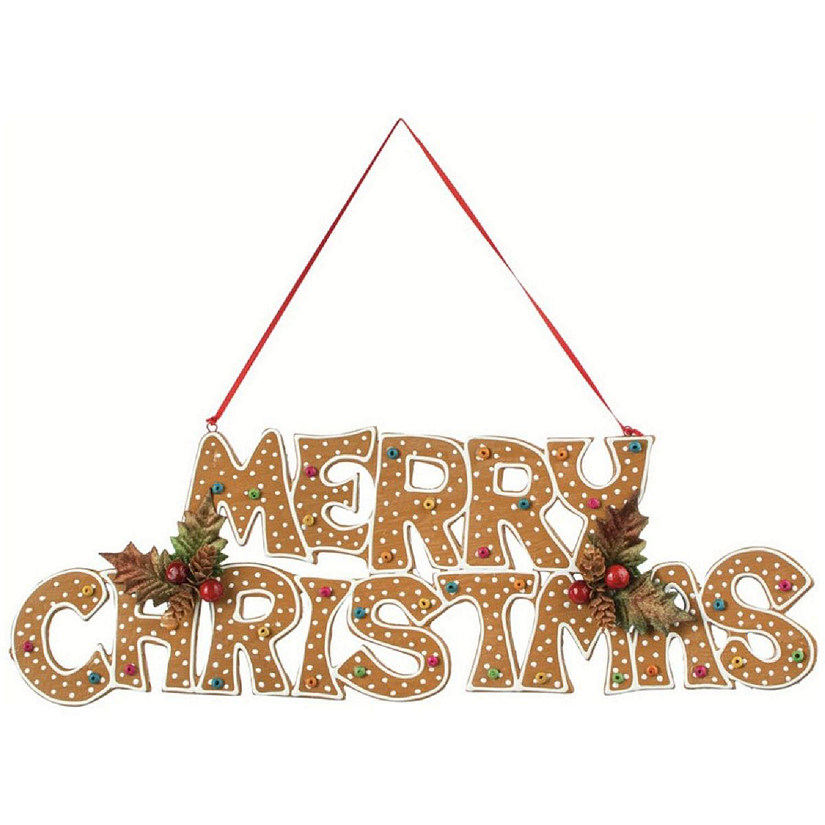 19" Gingerbread Merry Christmas Banner Image