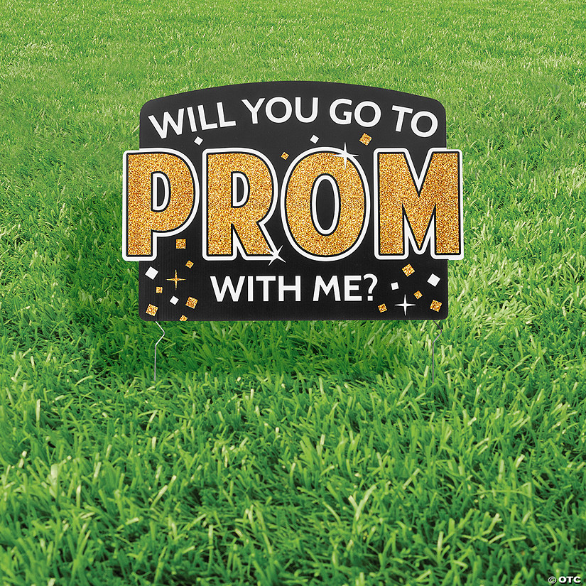 19" x 13" Go With Me to Prom Yard Sign Image