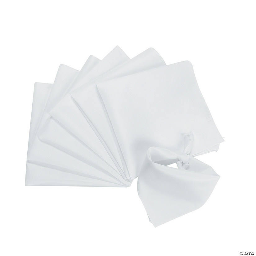 19" x 19" DIY Craft White Polyester Bandanas - 12 Pc. Image
