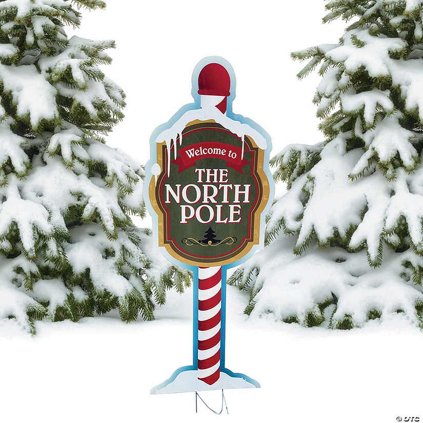 19" x 46" North Pole Outdoor Yard Sign Image
