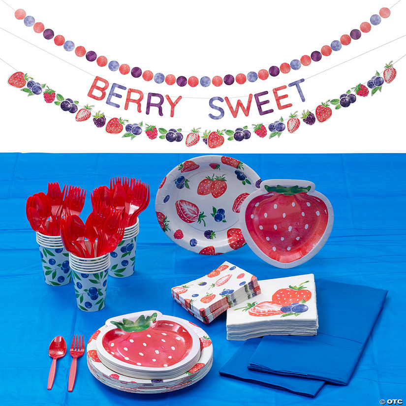 190 Pc. Berry Party Tableware Kit for 24 Guests Image