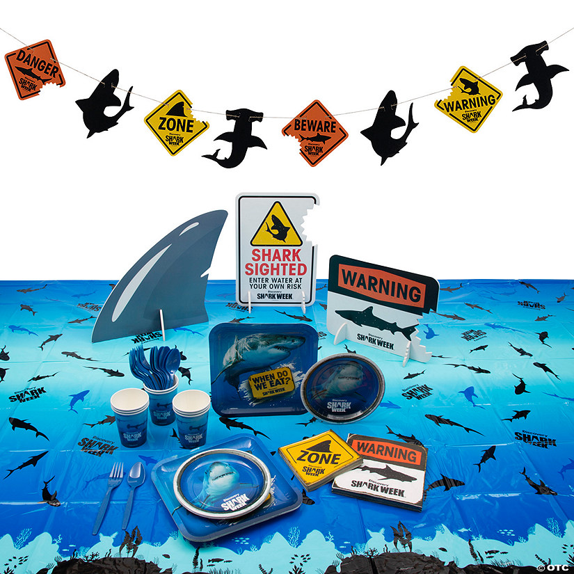 191 Pc. Discovery Shark Week&#8482; Party Deluxe Tableware Kit for 24 Guests Image