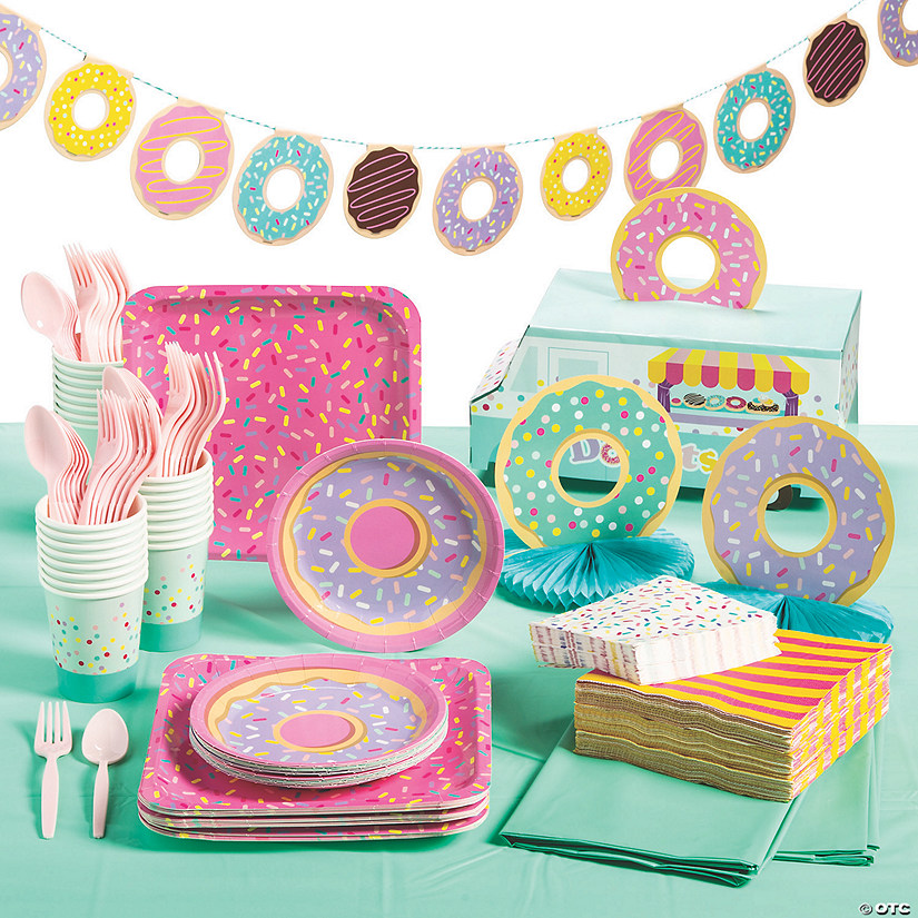 191 Pc. Donut Party Tableware Kit for 24 Guests Image