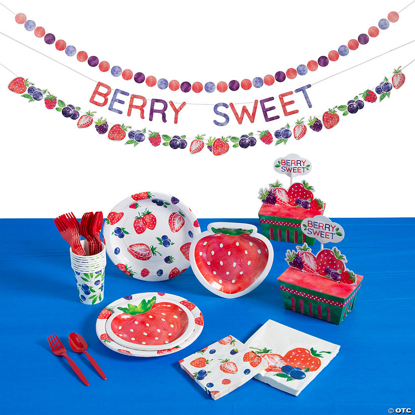 192 Pc. Berry Party Deluxe Tableware Kit for 24 Guests Image