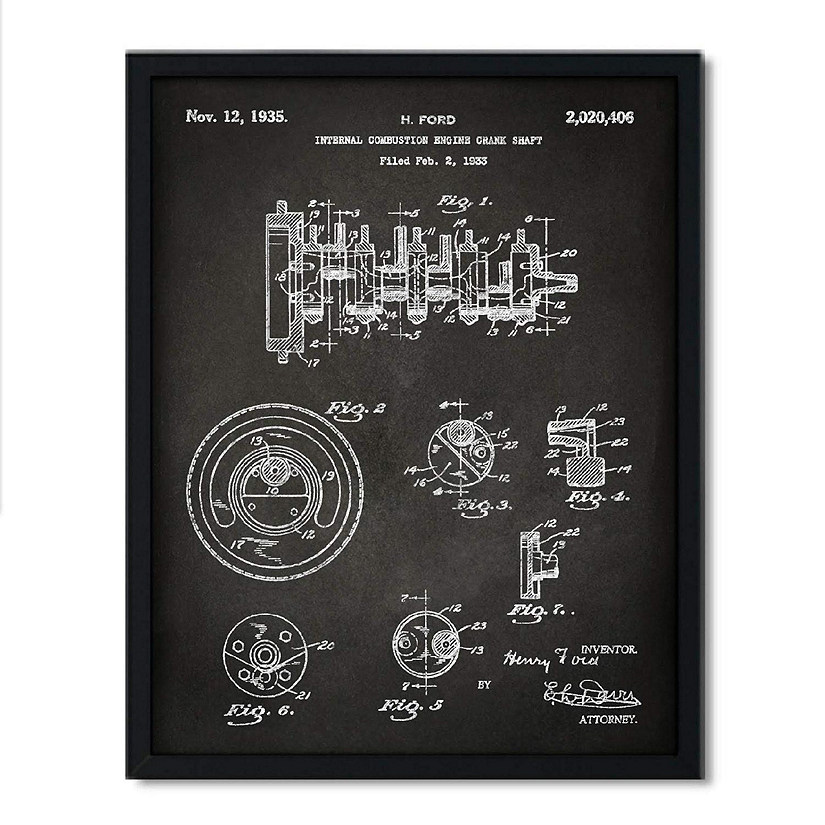 1933 Crankshaft Engine Patent 8.5x11in Image