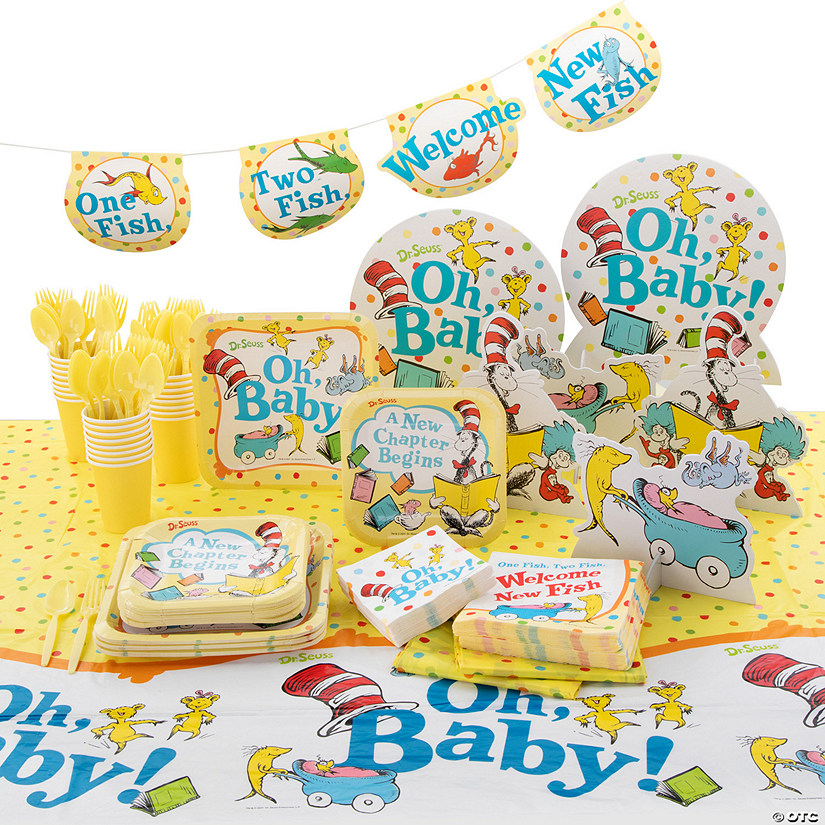 194 Pc. Dr. Seuss&#8482; Baby Shower Tableware Kit for 24 Guests Image