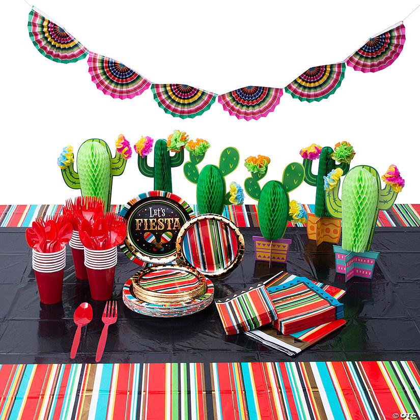 194 Pc. Viva Fiesta Tableware Kit for 24 Guests Image