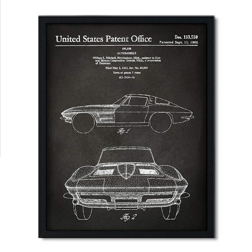 1962 Corvette Stingray Poster 8.5x11in Image