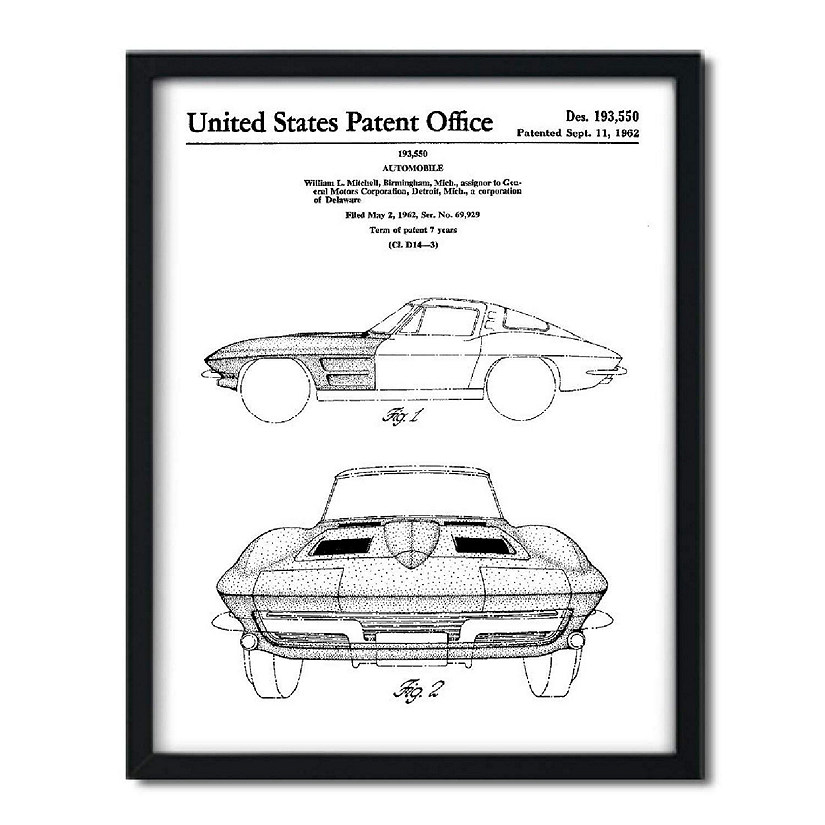 1962 Corvette Stingray Poster 8.5x11in Image