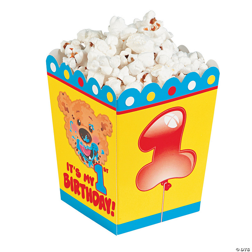1st Birthday Bear Popcorn Boxes Image