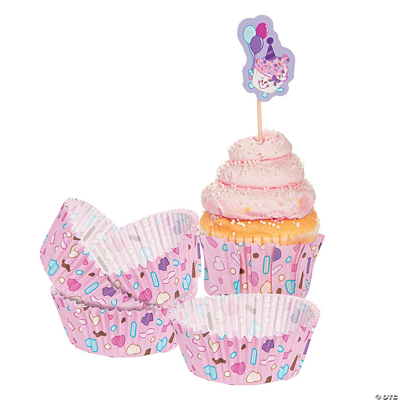 1st Birthday Cupcake Liners with Picks - 100 Pc. Image
