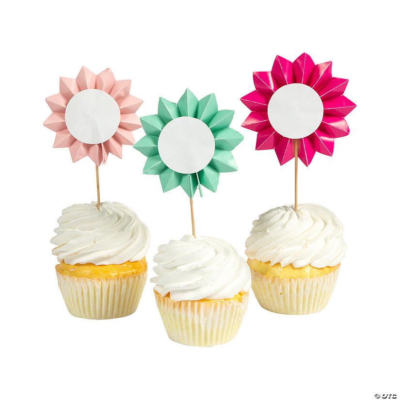 1st Birthday Girl Chalkboard Cupcake Picks Image