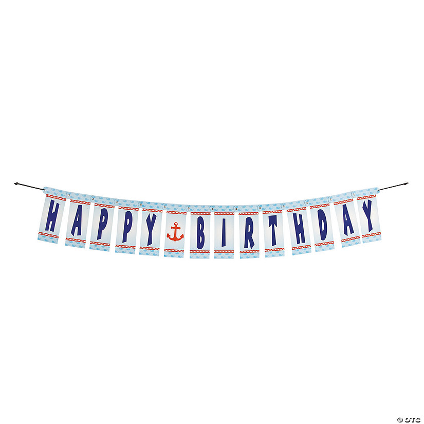 1st Birthday Sailor &#8220;Happy Birthday&#8221; Jointed Banner Image