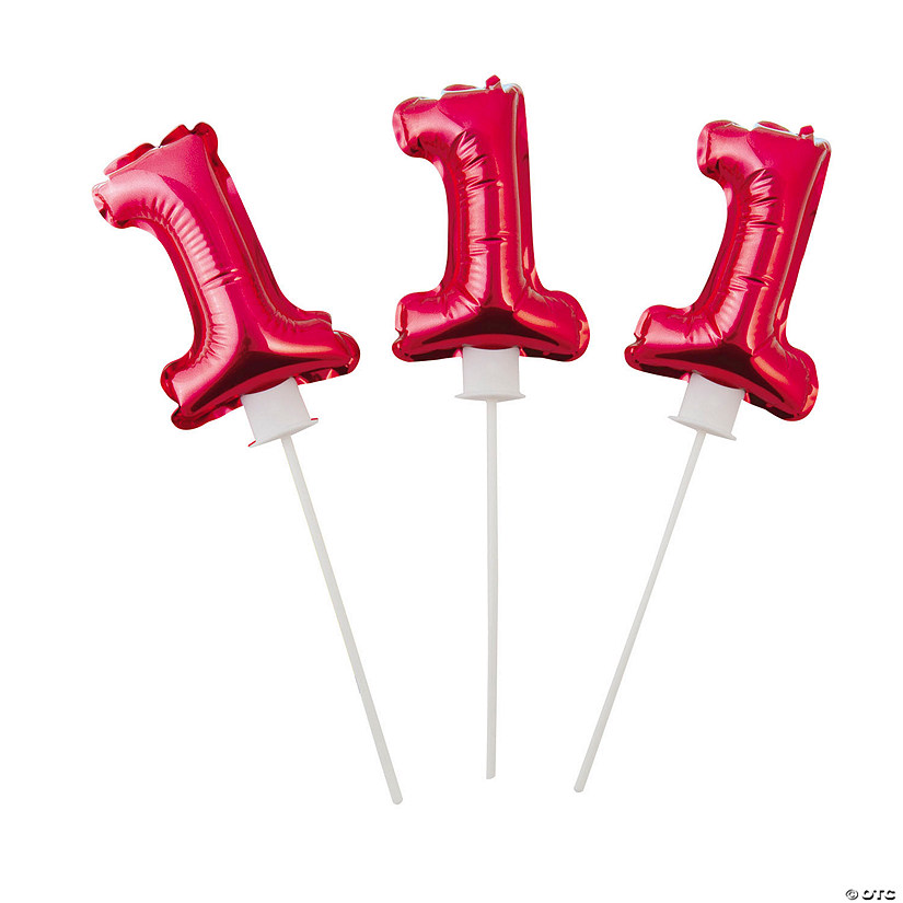 1st Birthday Self-Inflating 6" Mylar Balloons - 6 Pc. Image