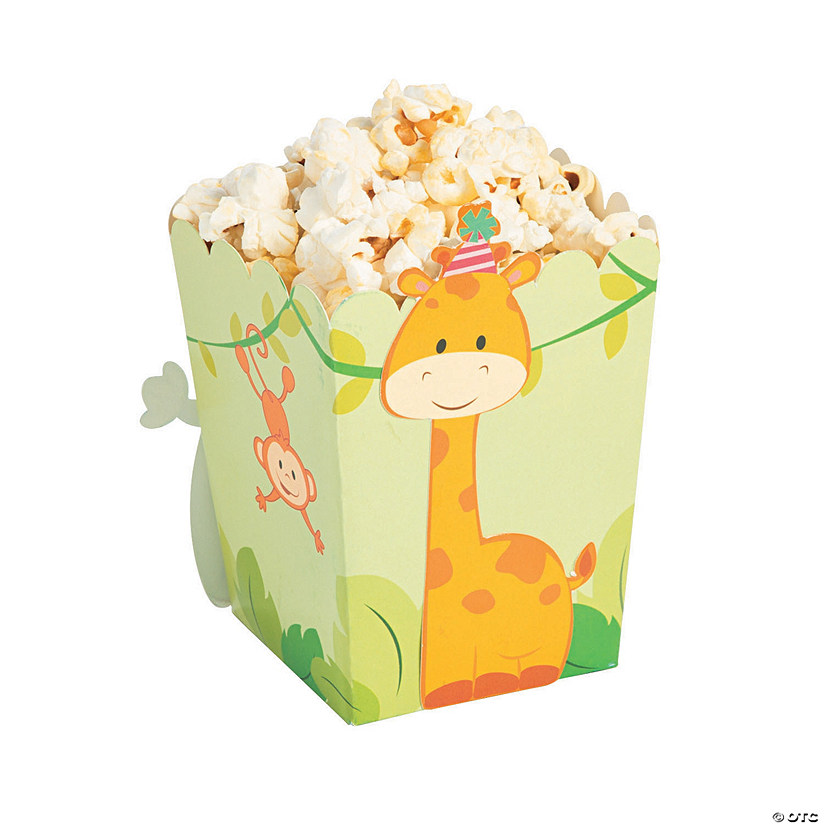 1st Birthday Zoo Popcorn Boxes - 24 Pc. Image