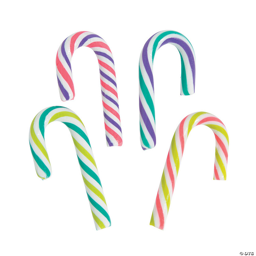 2 1/2" 1 lb. Mini Holiday Brights Classic Fruit Candy Canes - 100 Pc. Image