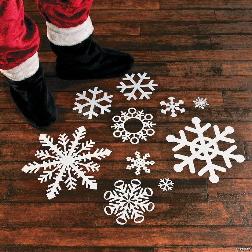 2 1/2" - 13 3/4" Snowflake Vinyl Classroom Floor Decals - 15 Pc. Image