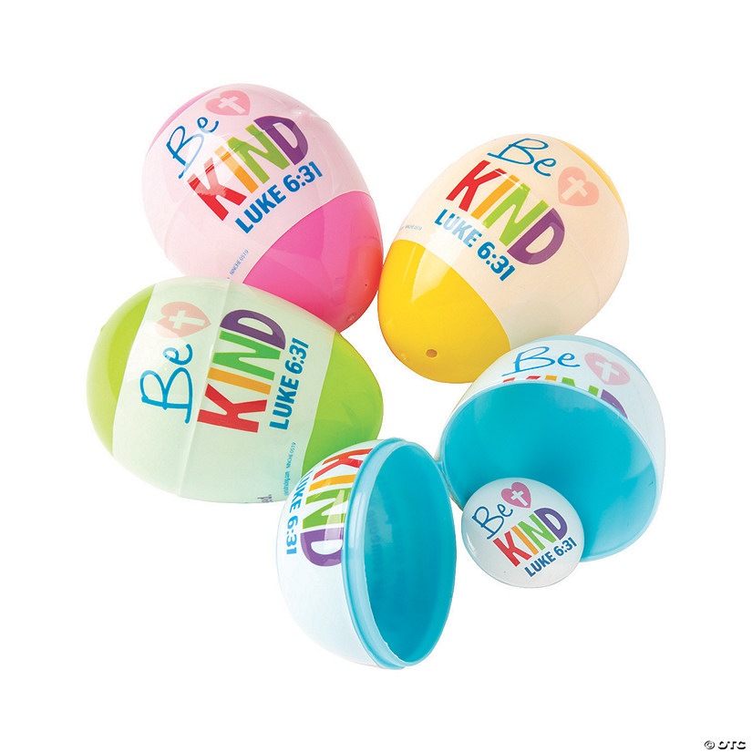 2 1/2" Acts of Kindness Mini Button-Filled Plastic Easter Eggs - 24 Pc. Image