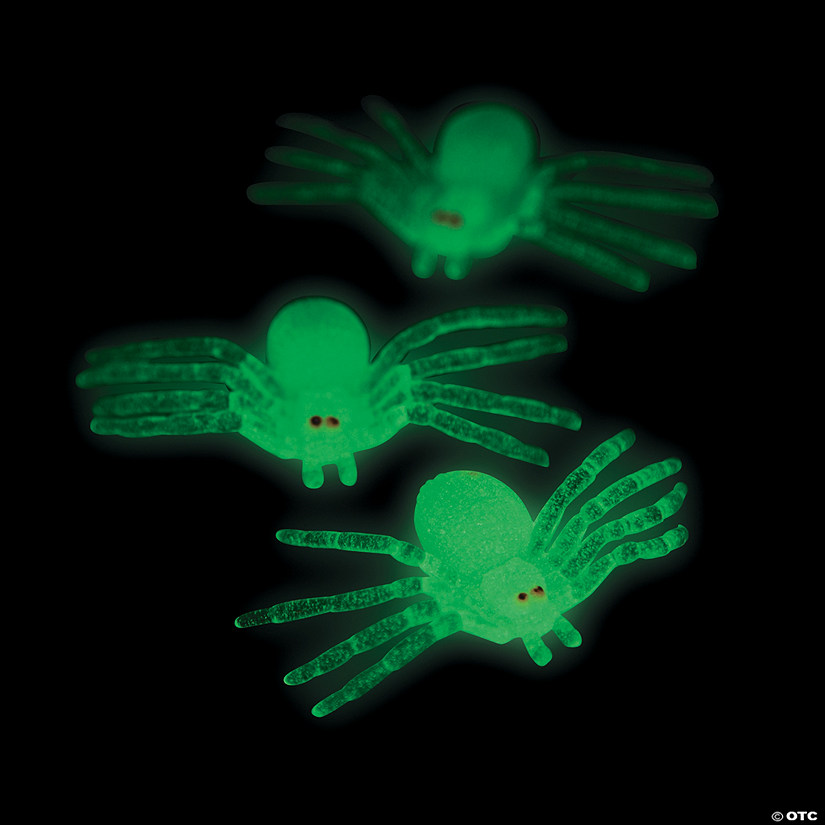 2 1/2" Bulk 108 Pc. Classic Glow-in-the-Dark Plastic Spiders Image